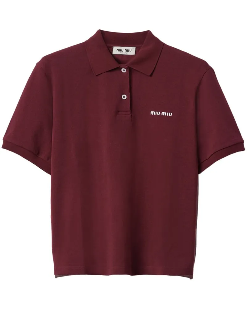 Miu Miu Poloshirt mit Logo-Stickerei - Rot Rot