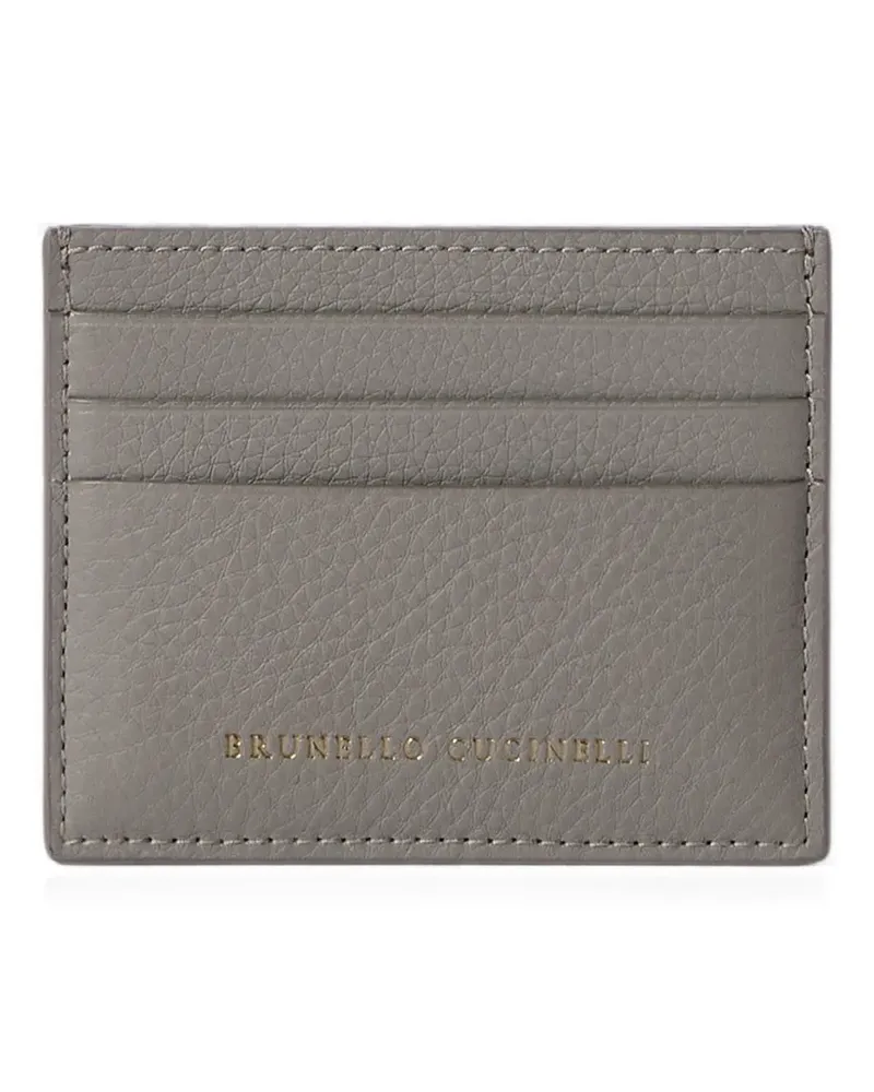 Brunello Cucinelli grained calfskin card case - Grau Grau