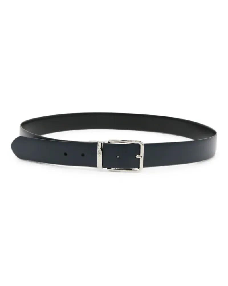 Canali logo-engraved buckle belt - Blau Blau