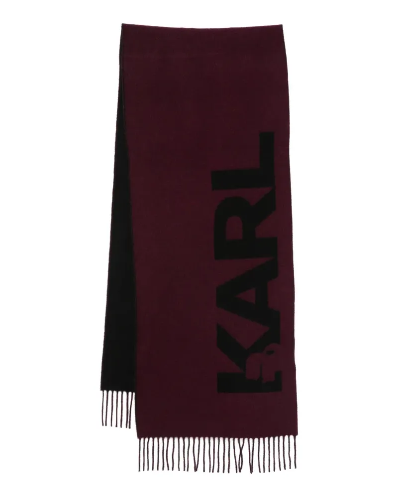 Karl Lagerfeld logo fringed scarf - Violett Violett