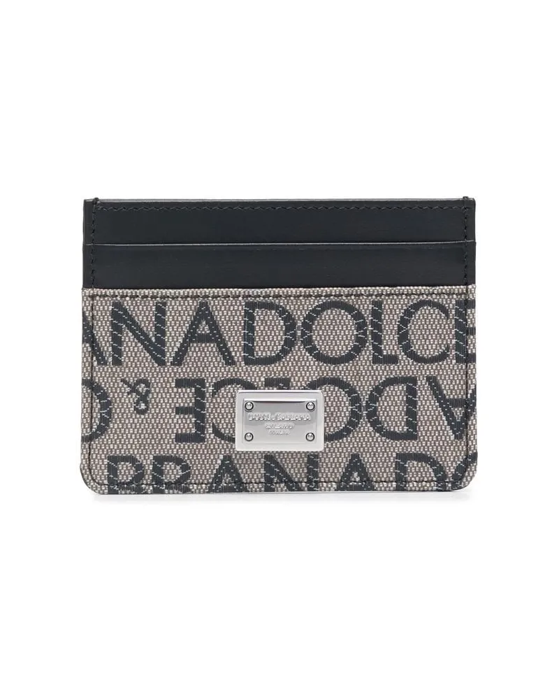 Dolce & Gabbana Kartenetui aus Logo-Jacquard - Schwarz Schwarz