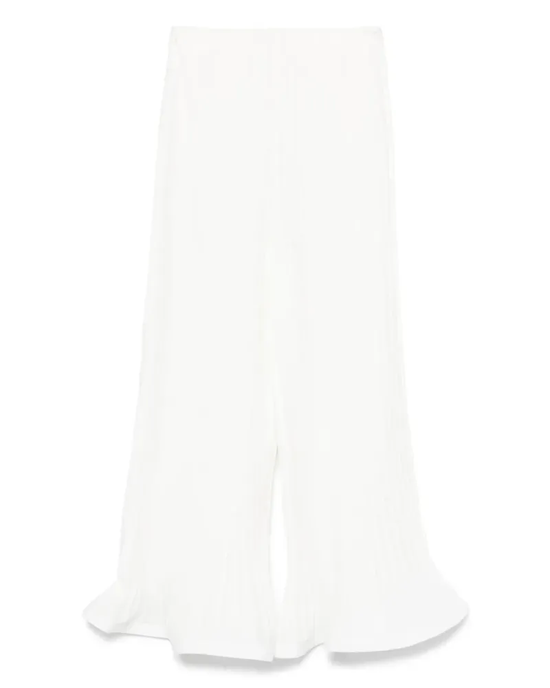 Rowen Rose Cropped-Hose mit Bundfalten - Weiß Weiß