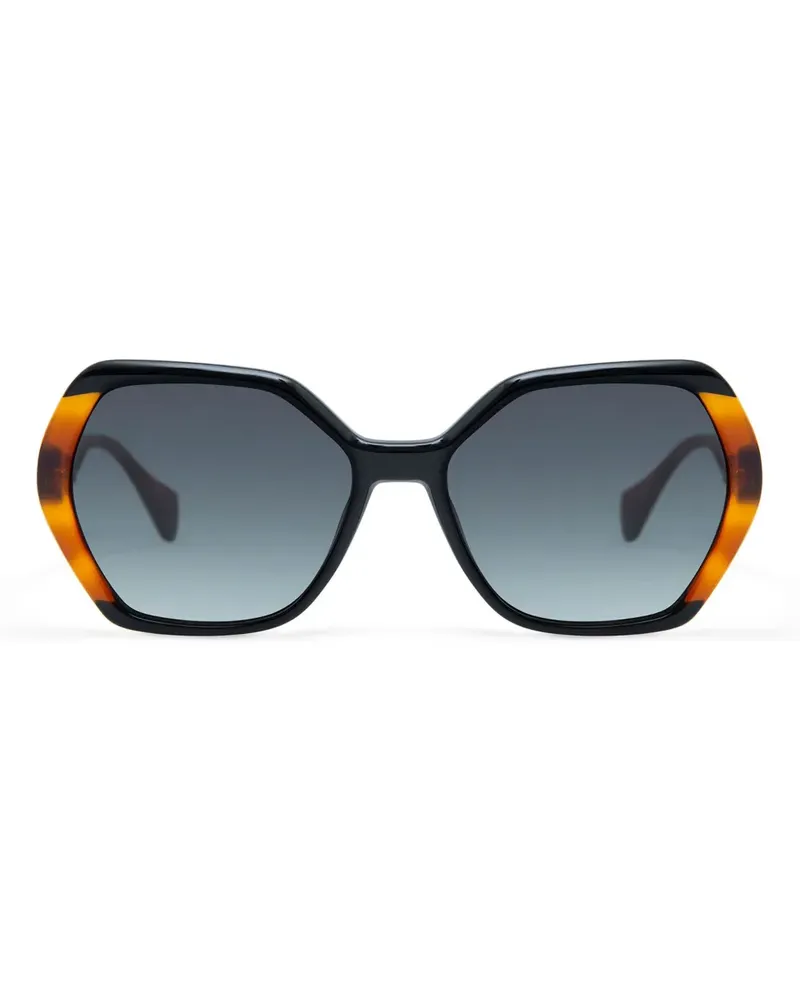 GIGI STUDIOS Thadeus Sonnenbrille mit eckigem Gestell - Schwarz Schwarz