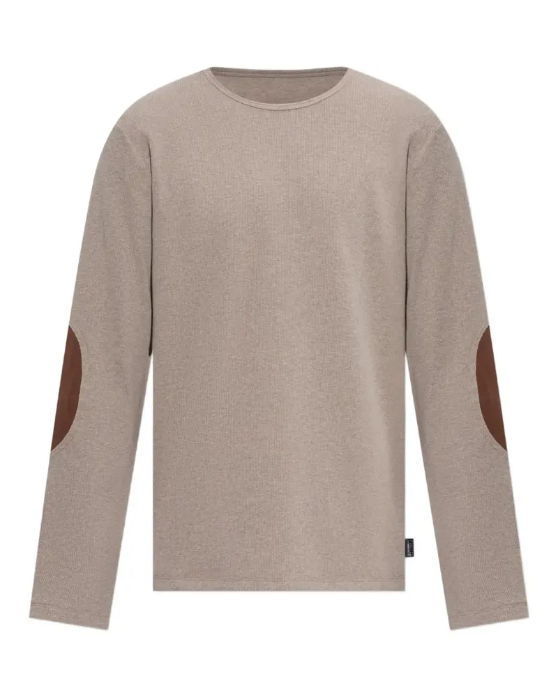 Maison Margiela elbow-patch ribbed-knit sweater - Nude Nude