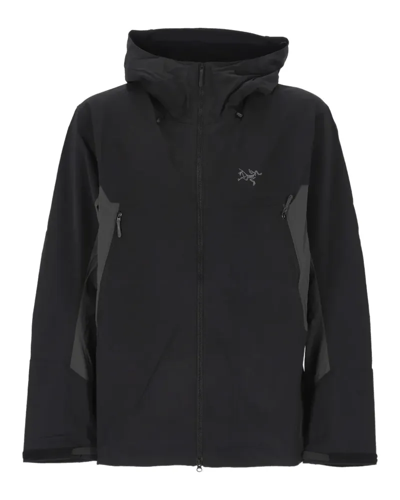 Arc'teryx logo-print panelled jacket - Schwarz Schwarz