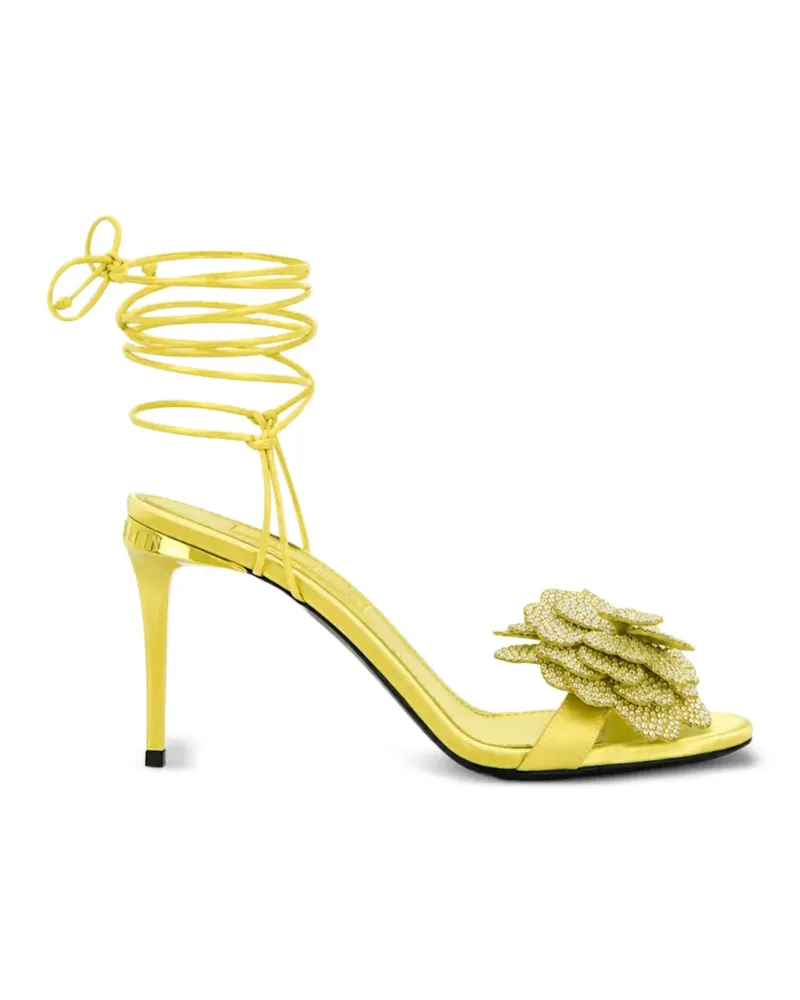 Philipp Plein lace-up high-heels sandals strass Flower 9 - Gelb Gelb