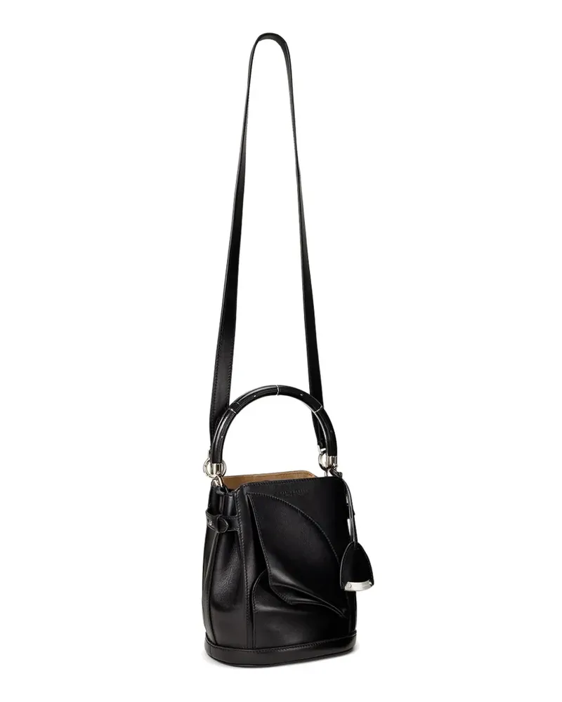 Ralph Lauren pleated leather bucket bag - Schwarz Schwarz