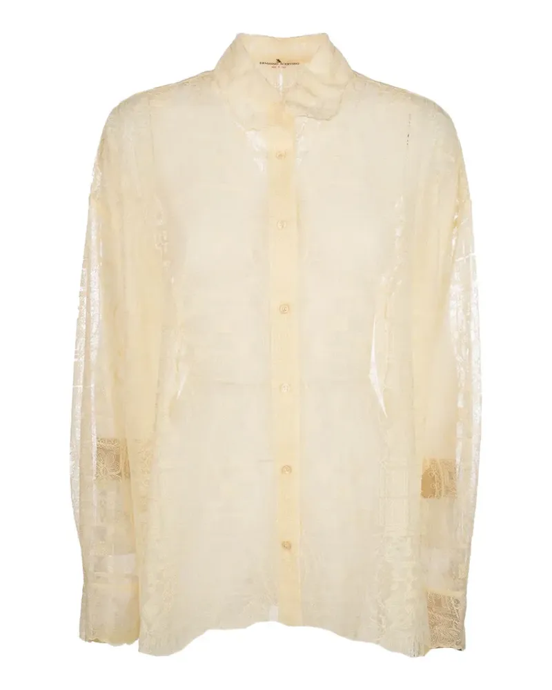 Ermanno Scervino embroidered lace shirt - Nude Nude