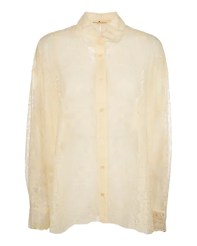 Ermanno Scervino embroidered lace shirt - Nude Nude