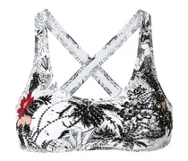 embroidered bikini top - Weiß