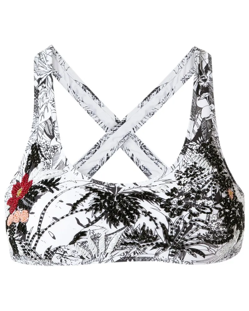 Amir Slama embroidered bikini top - Weiß Weiß