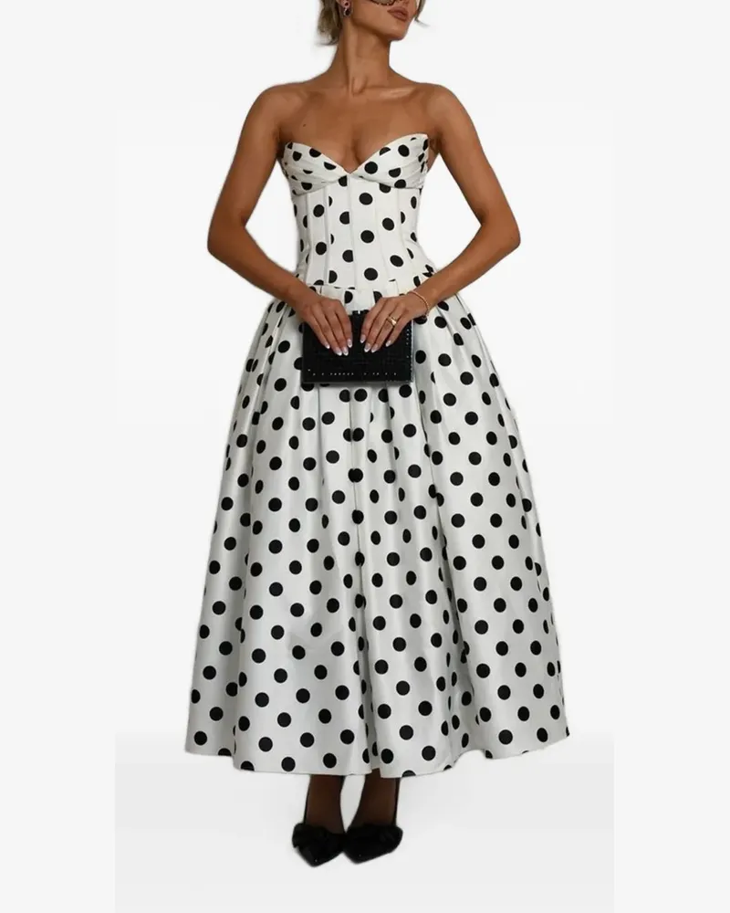 Atoir Pepper Midi polka-dot dress - Weiß Weiß