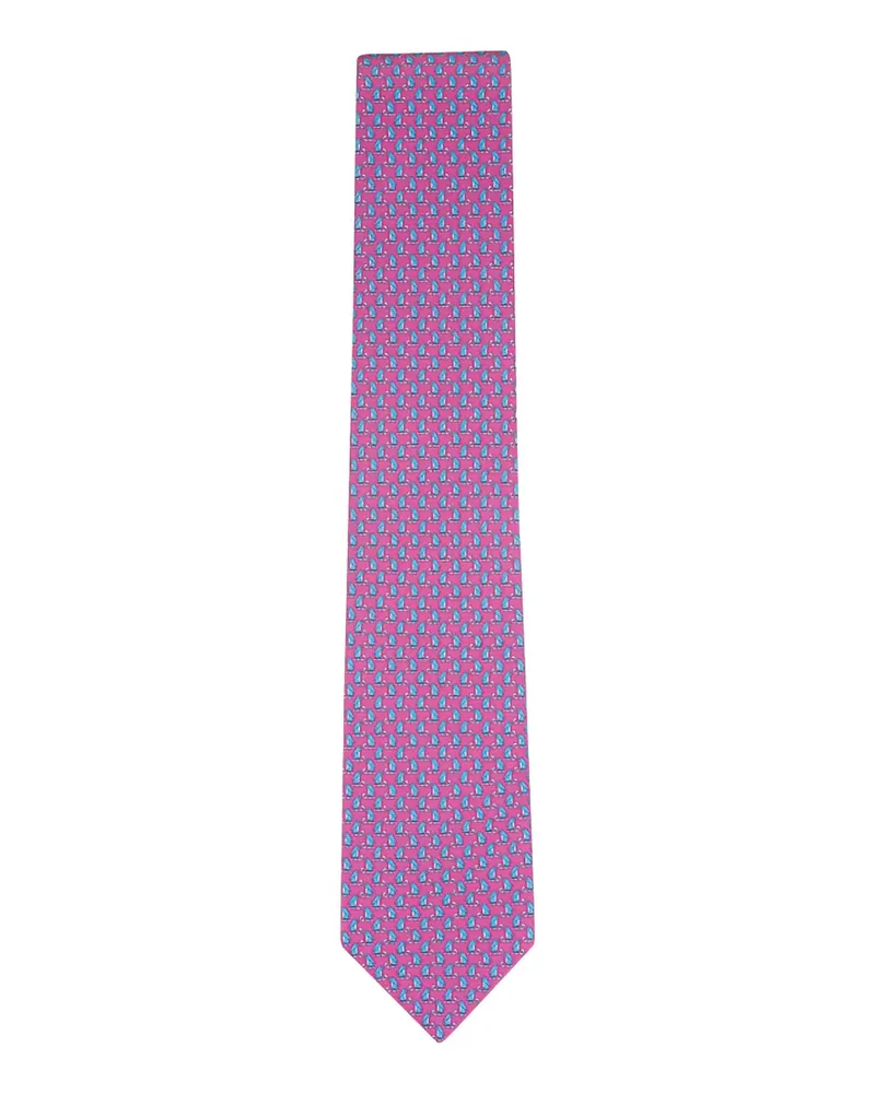 Ferragamo Krawatte mit Vogel-Print - Rosa Rosa