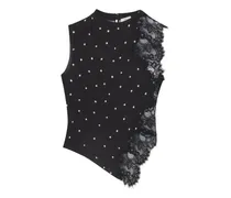 Gracie Spitzentop mit Polka Dots - Schwarz