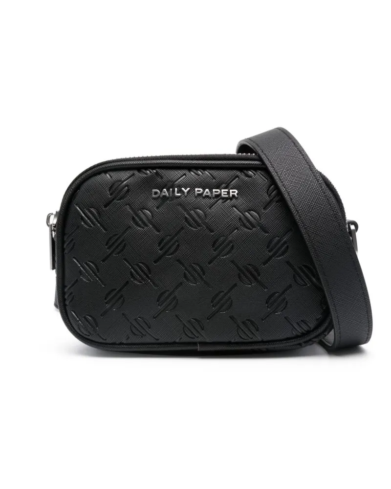 Daily Paper Schultertasche mit Monogrammmuster - Schwarz Schwarz