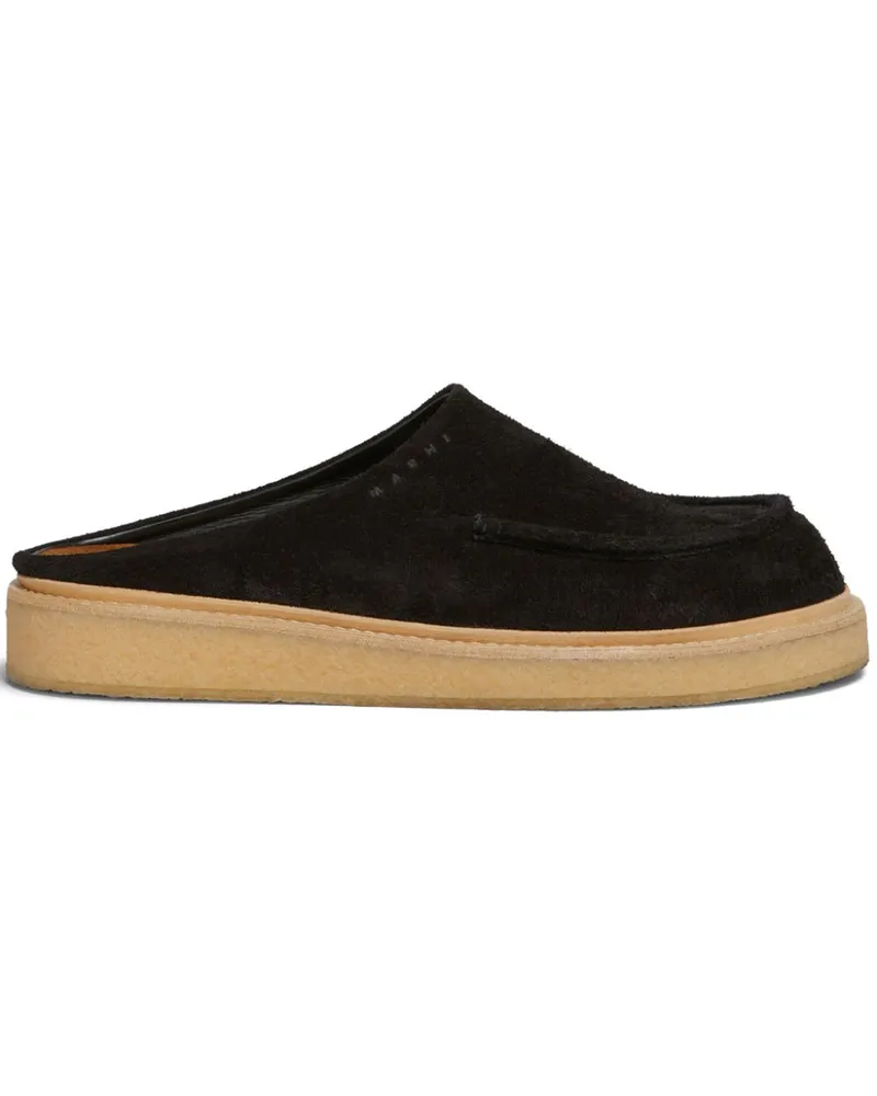 Marni Slipper aus Leder - Schwarz Schwarz