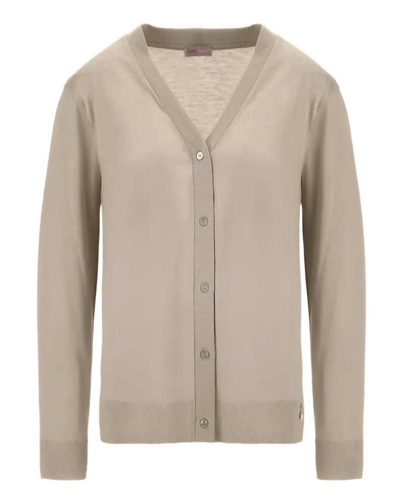 Herno Gerippter Cardigan mit V-Ausschnitt - Nude Nude