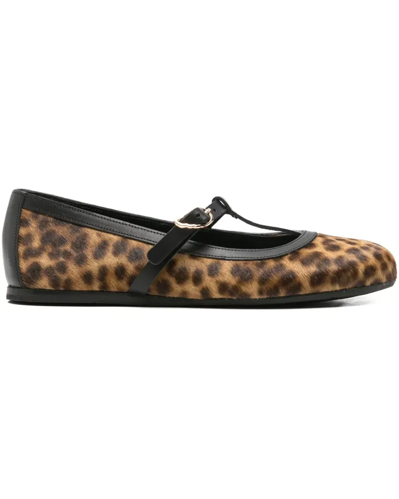 Ancient Greek Sandals Aerati leopard-print ballet flats - Braun Braun