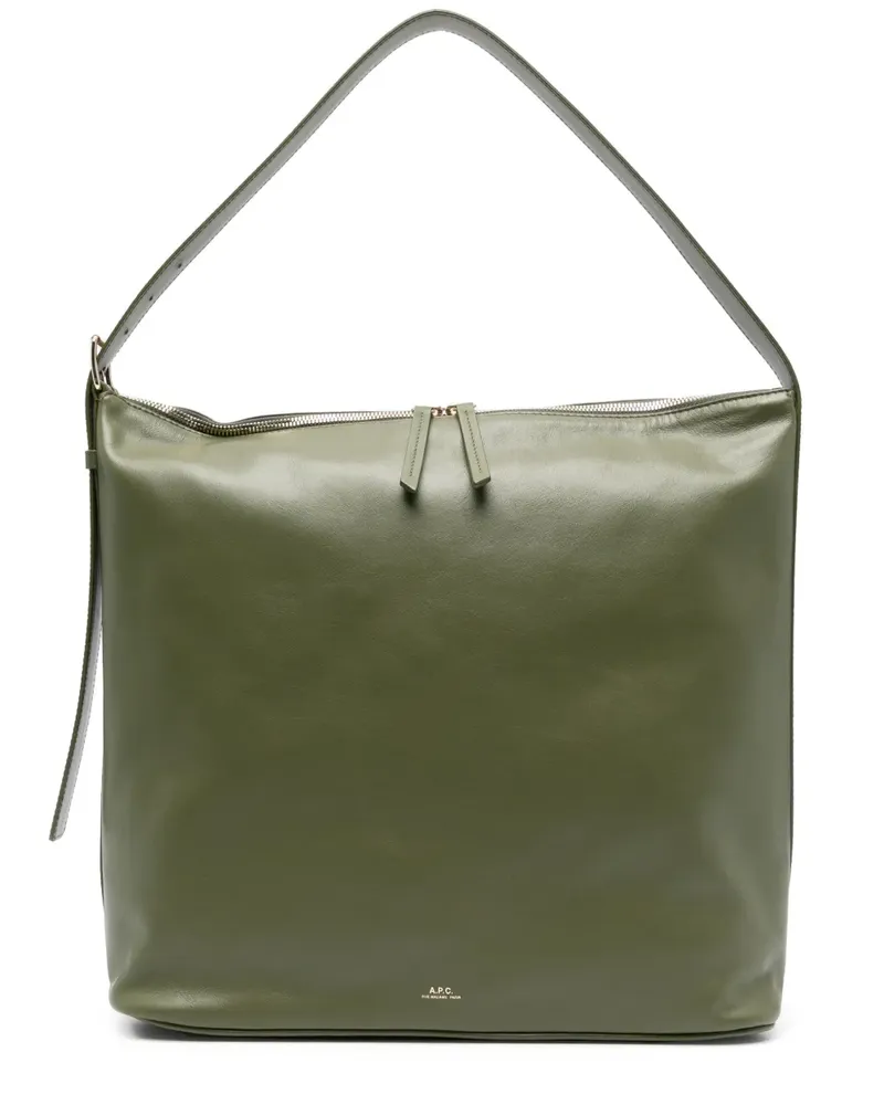 A.P.C. Schultertasche aus Leder - Grün Grün