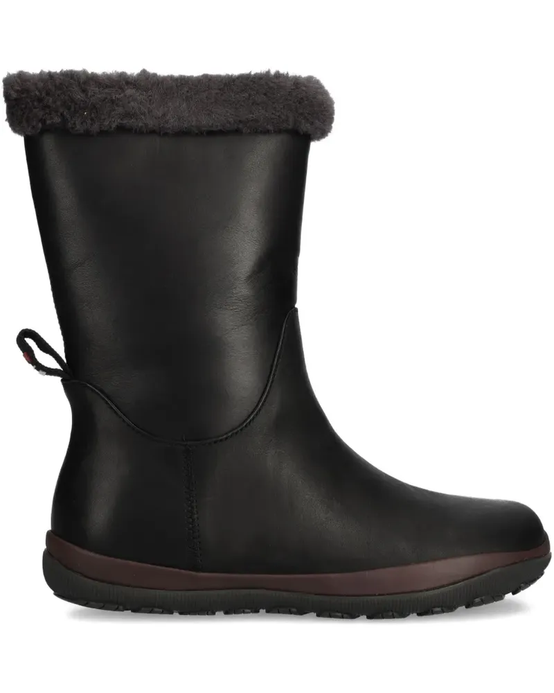 Camper Stiefel mit Pelzbesatz - Schwarz Schwarz