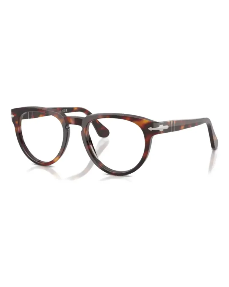 Persol Brille mit rundem Gestell - Braun Braun