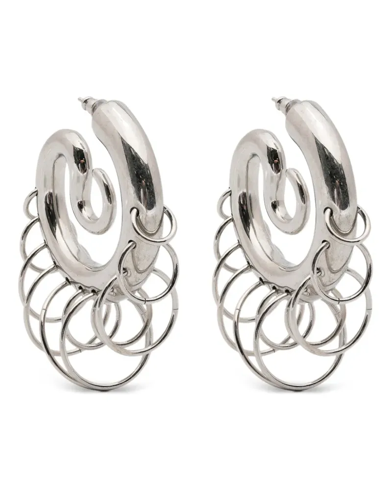 PANCONESI medium pierced-serpent hoop earrings - Silber Silber