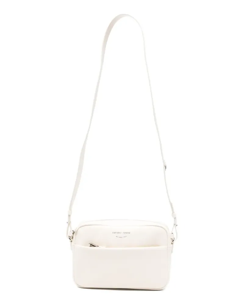 Emporio Armani logo-detail leather crossbody bag - Nude Nude