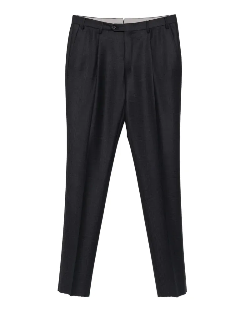Corneliani Karierte Bundfaltenhose - Blau Blau