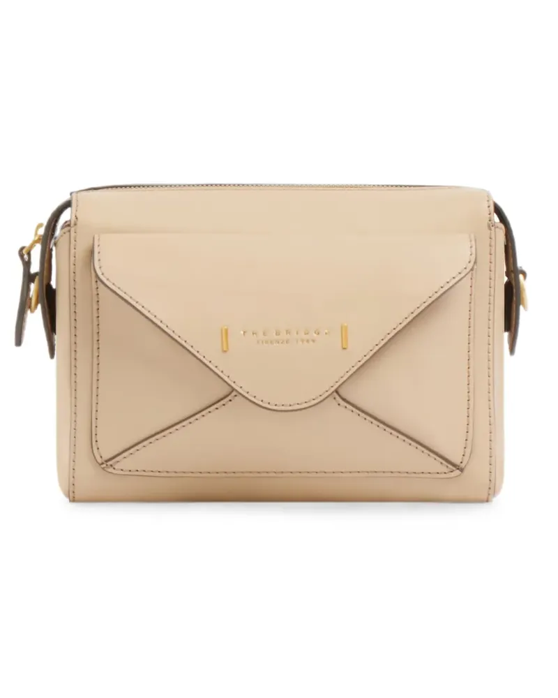 The Bridge envelope-pocket leather cross body bag - Nude Nude