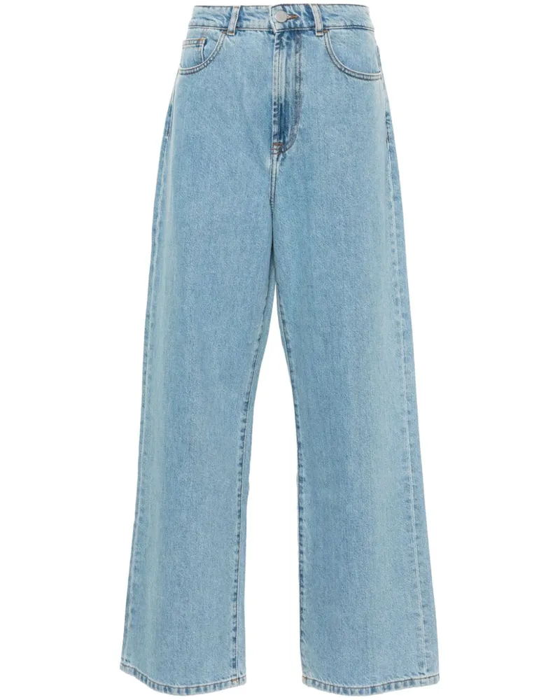 Róhe Tief sitzende Wide-Leg-Jeans - Blau Blau