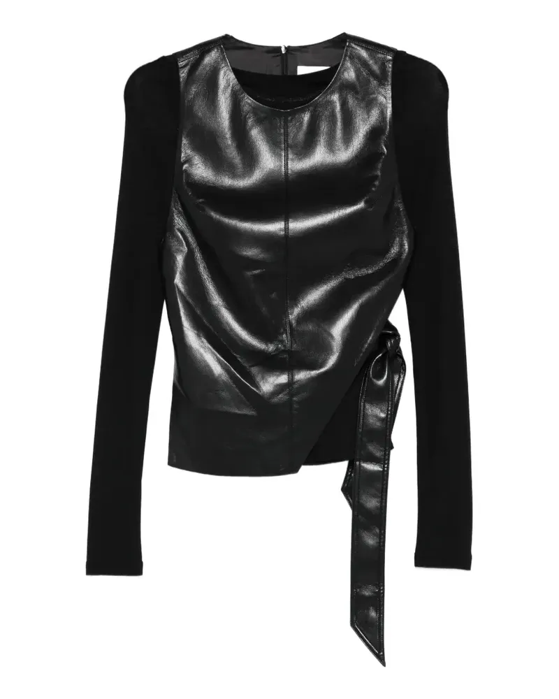 Nanushka Langärmeliges Oberteil mit Schnürung - Schwarz Schwarz