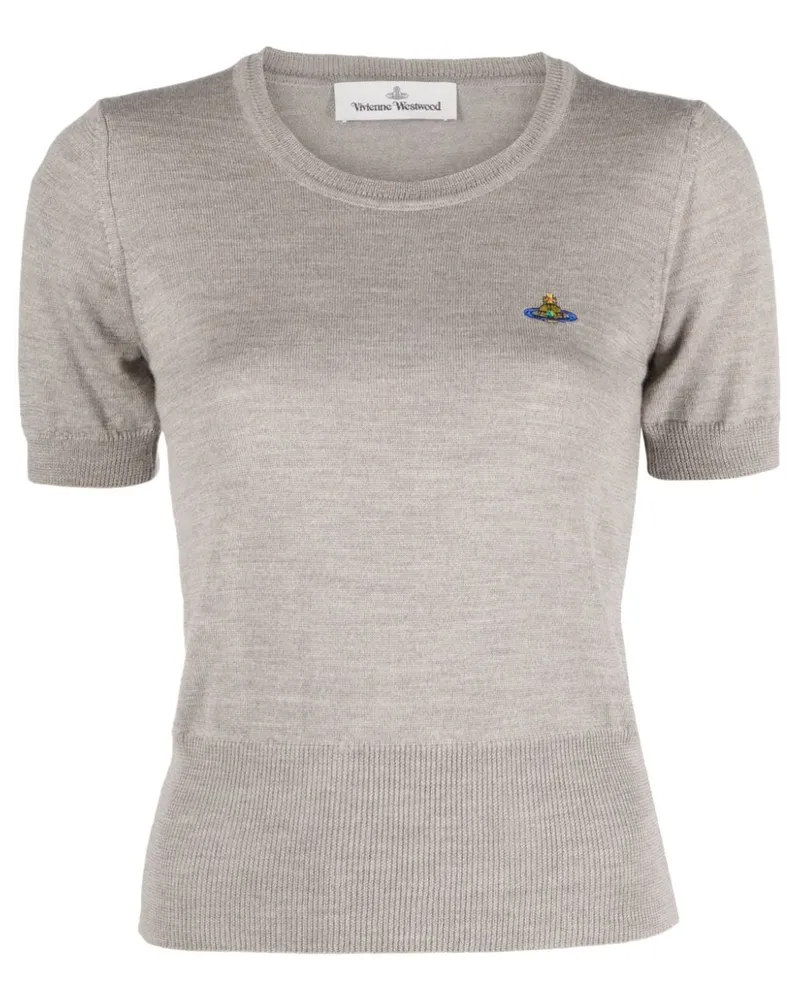 Vivienne Westwood T-Shirt mit Orb-Stickerei Grau