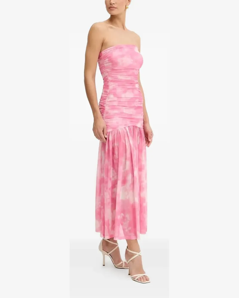 Bardot Solana Batik-Midikleid - Rosa Rosa