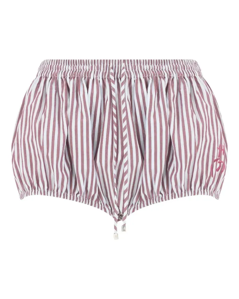 ATTICO striped drawstring shorts - Rot Rot