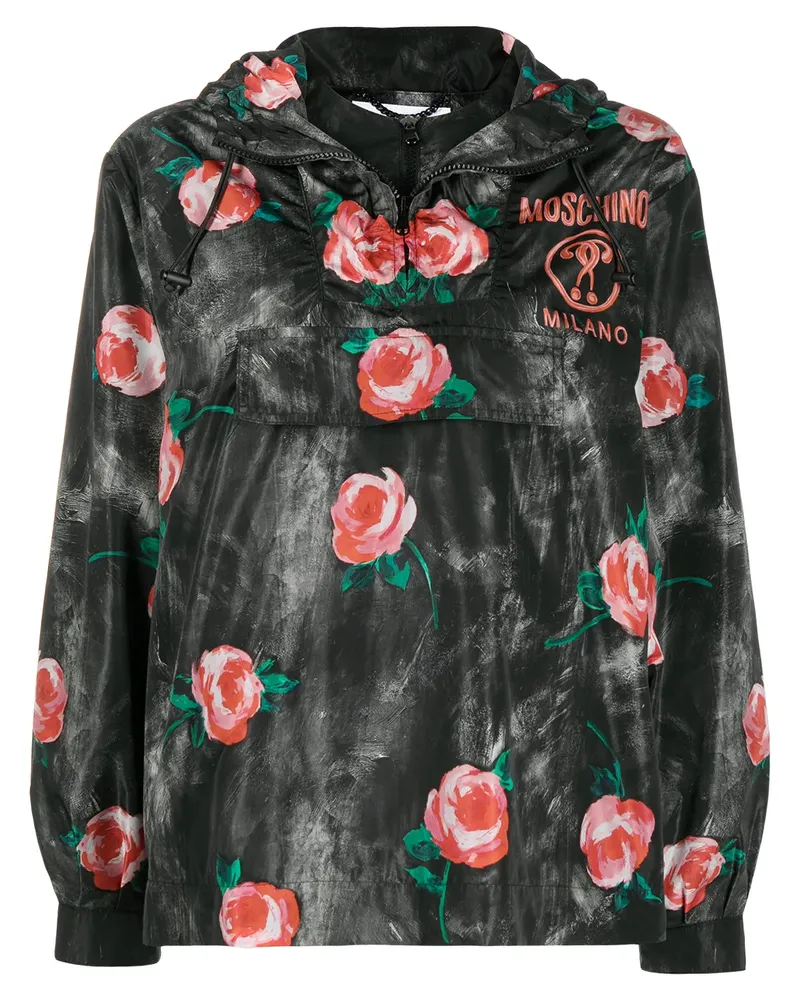 Moschino Windbreaker mit Kapuze - Schwarz Schwarz