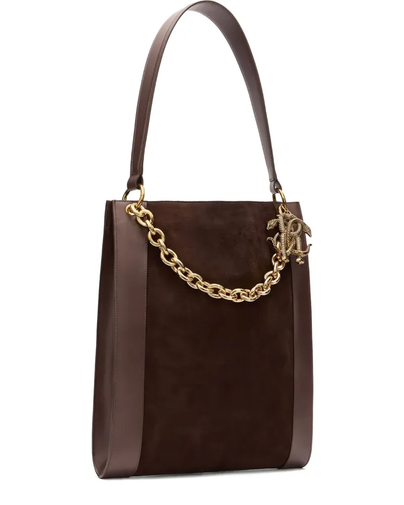 Roberto Cavalli Schultertasche mit Kettenverzierung - Braun Braun