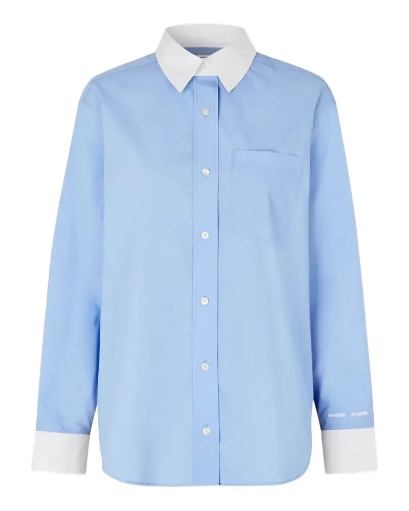 Samsøe & Samsøe Salova contrast-collar shirt - Blau Blau