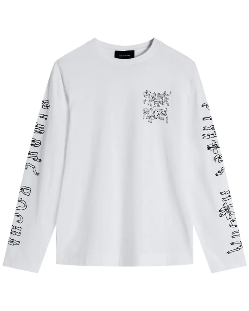 Simone Rocha Oberteil mit grafischem Logo-Print - Weiß Weiß