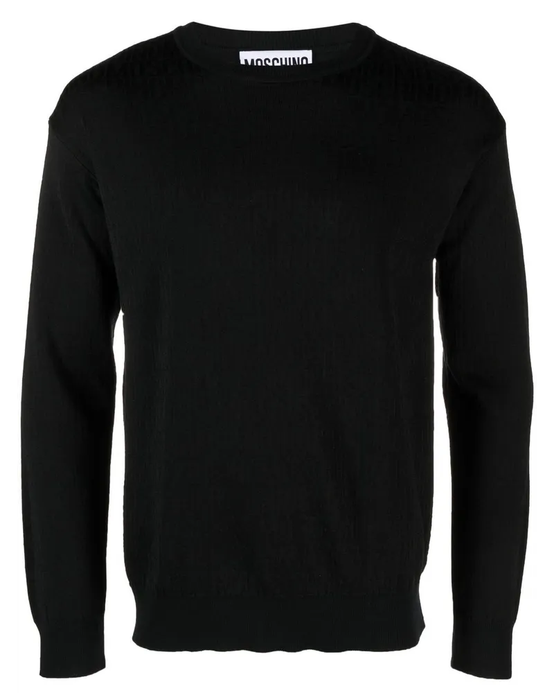 Moschino Pullover mit Jacquard-Logo - Schwarz Schwarz