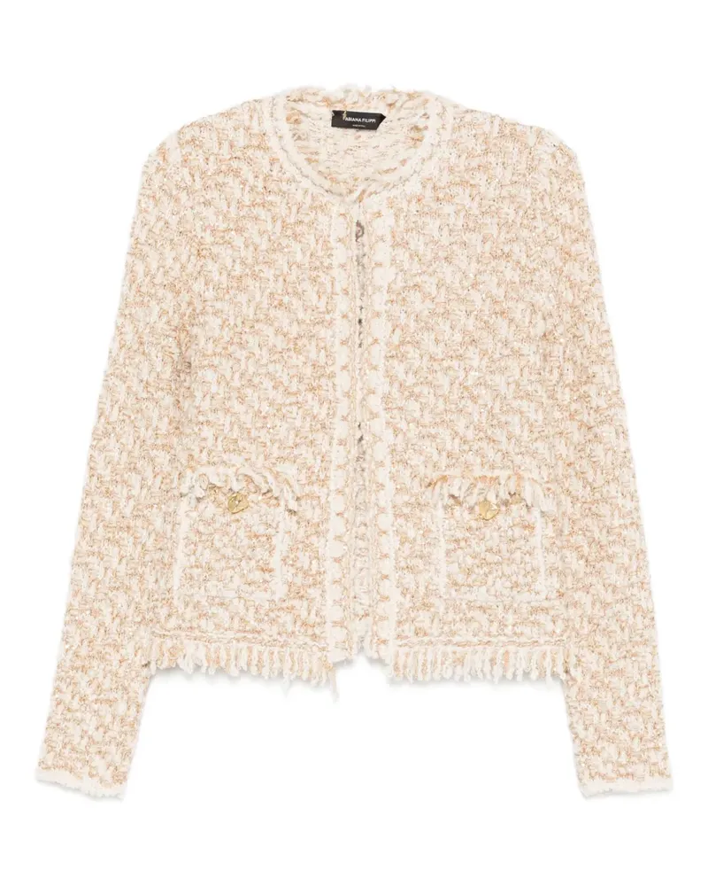 Fabiana Filippi Tweed-Jacke mit Fransen - Nude Nude