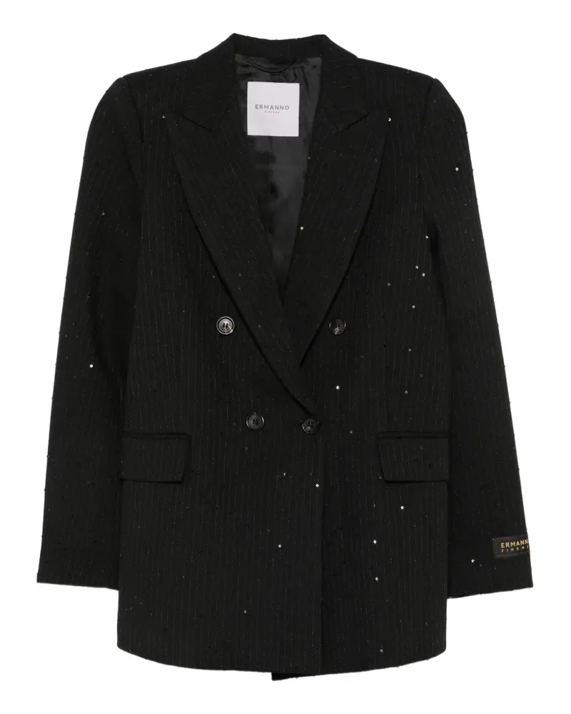 Ermanno Scervino Doppelreihiger Blazer mit Pailletten - Schwarz Schwarz