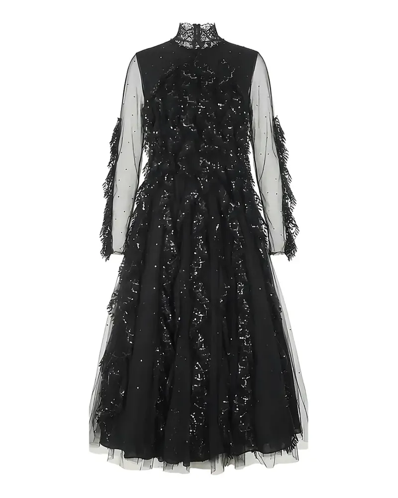 Valentino Garavani Gerüschtes Kleid mit Pailletten - Schwarz Schwarz