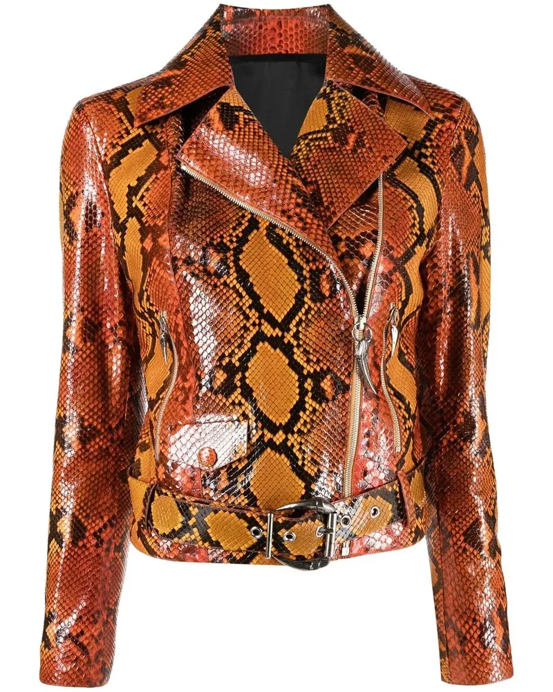 Roberto Cavalli Klassische Bikerjacke - Orange Orange