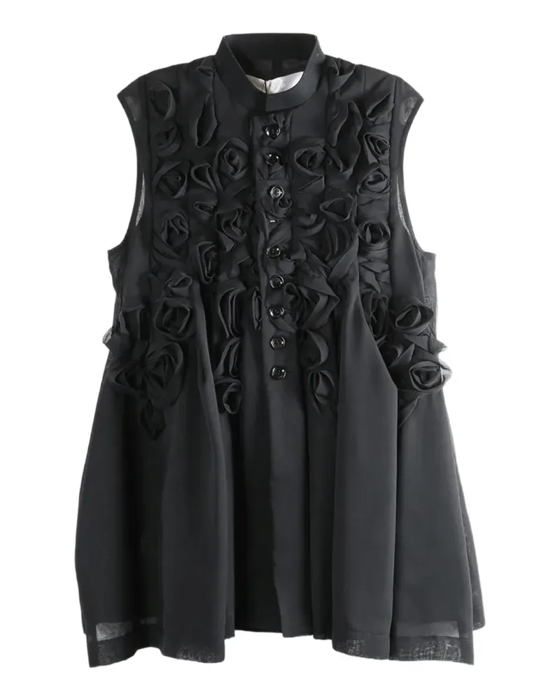 Comme des Garçons rosette button shirt - Schwarz Schwarz