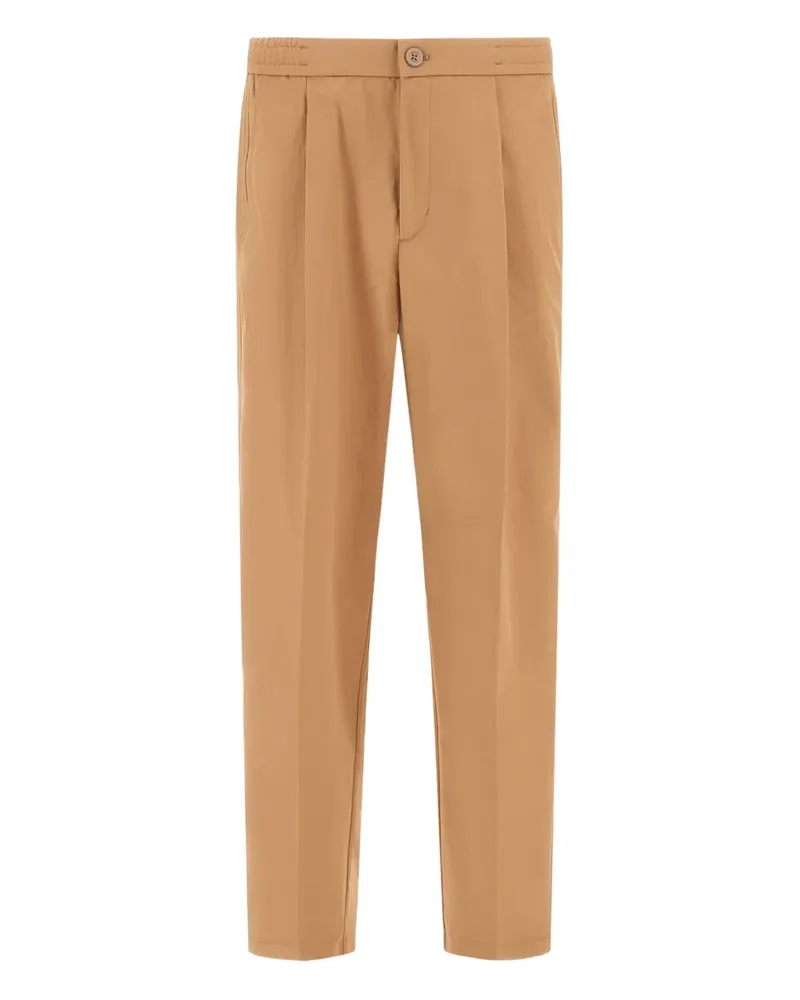 Herno Straight-Leg-Hose mit Falten - Braun Braun