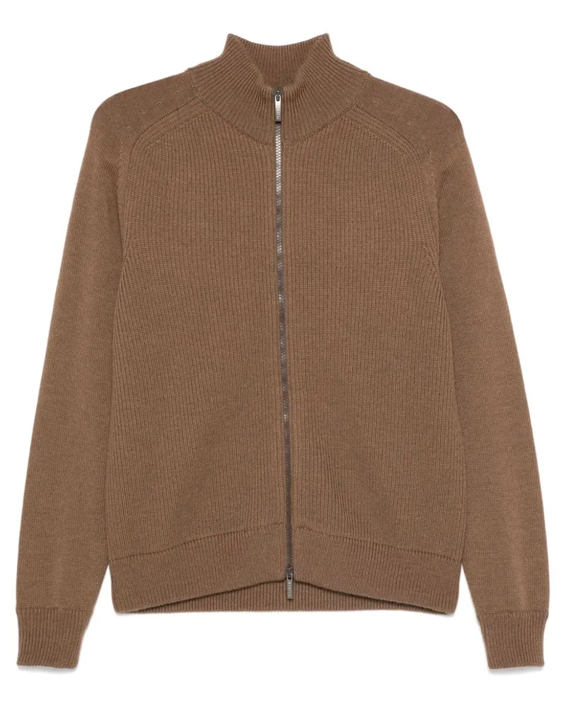 Peserico Cardigan mit Reißverschluss Braun