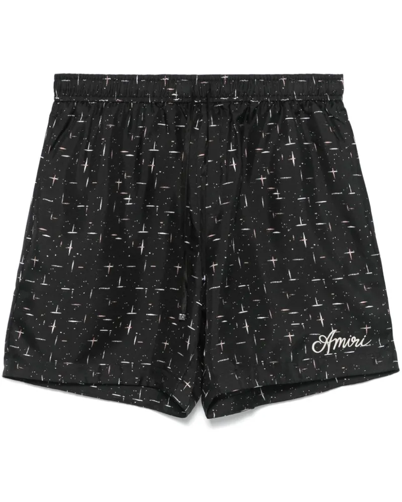 Amiri Segelshorts mit abstraktem Print - Schwarz Schwarz