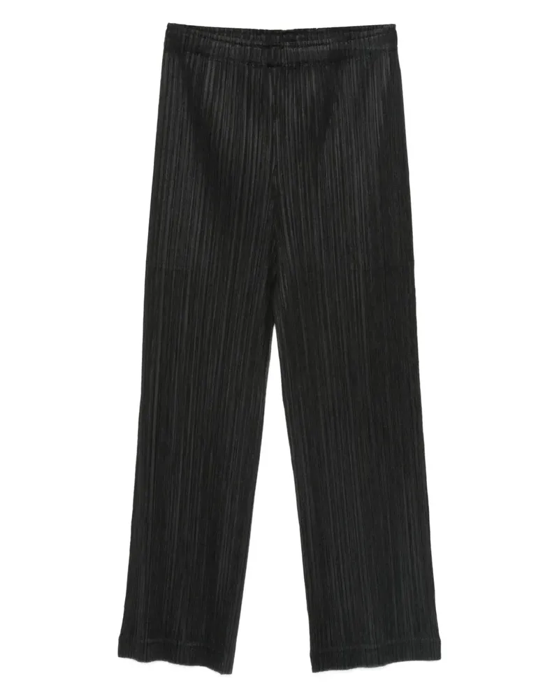 Issey Miyake Plissierte Hose mit Stretchbund - Schwarz Schwarz