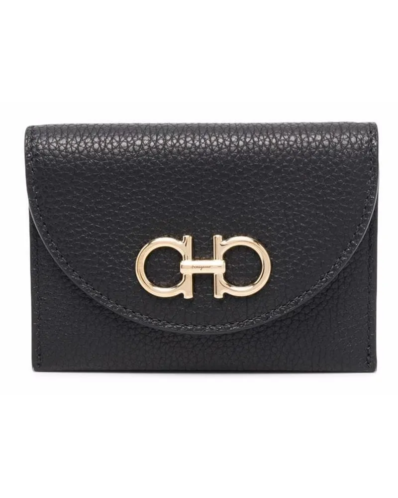 Ferragamo Kartenetui mit Logo-Schild - Schwarz Schwarz
