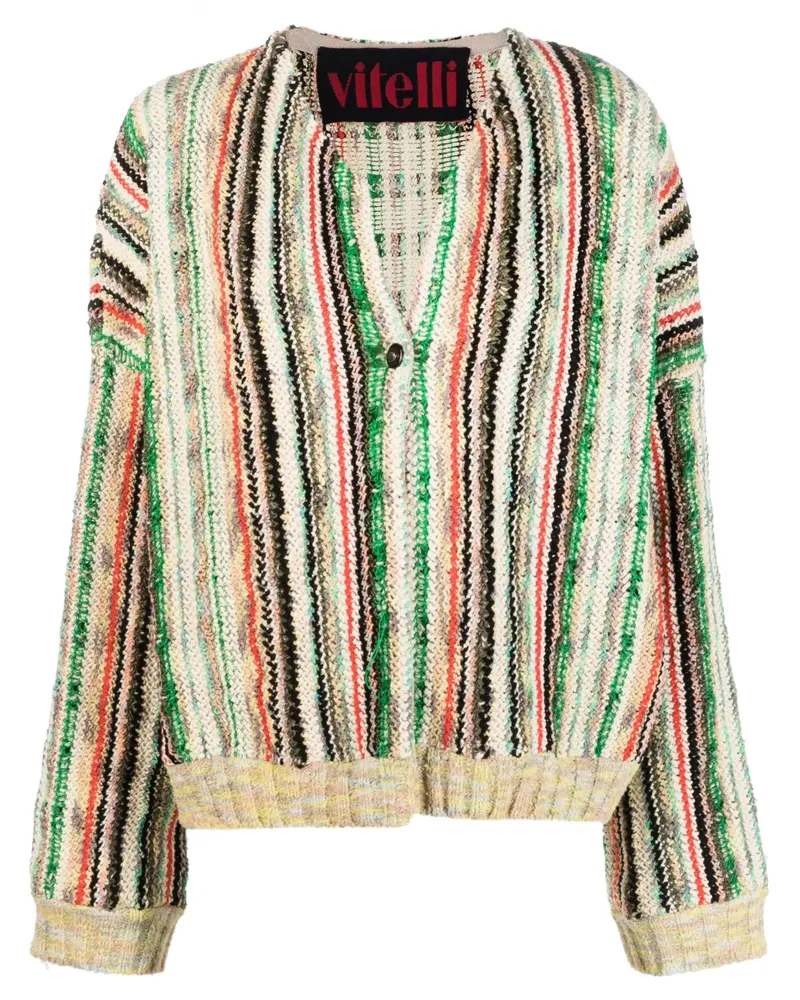 VITELLI Gestreifter Cardigan - Rot Rot